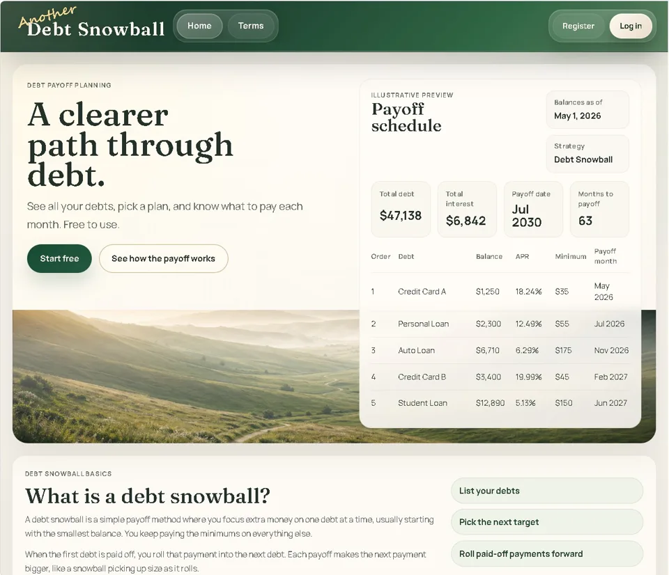 Another Debt Snowball Homepage